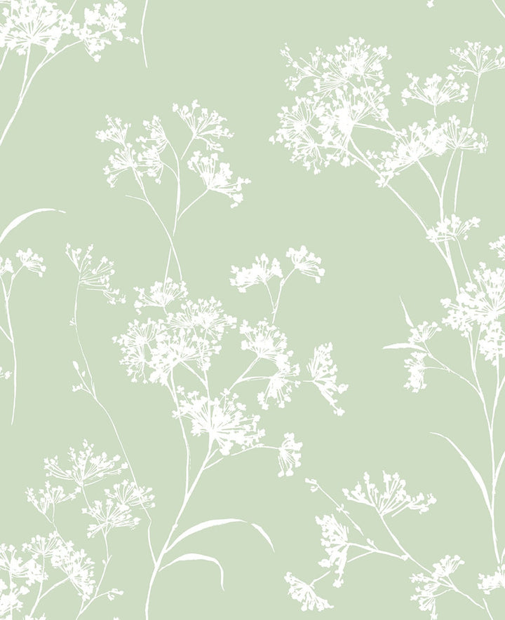 Floral Mist Seacrest Green by Seabrook Wallpaper Lillian August Peel and Stick United States 30.75 25.2" 20.5" - Fabric Carolina -