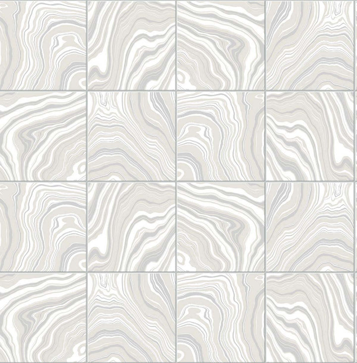 Marbled Tile Quartz by Seabrook Wallpaper Lillian August Peel and Stick United States 30.75 25.2" 20.5" - Fabric Carolina -