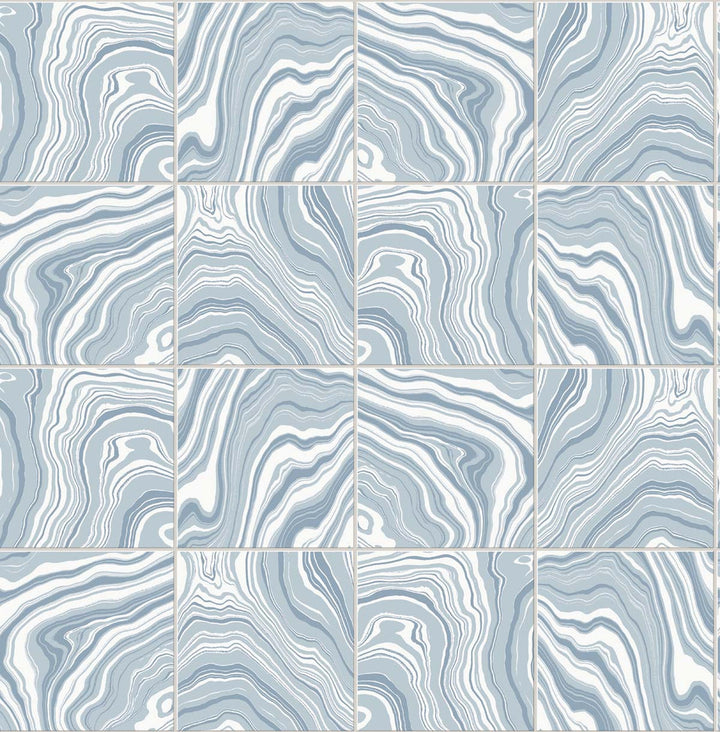 Marbled Tile Lakeside by Seabrook Wallpaper Lillian August Peel and Stick United States 30.75 25.2" 20.5" - Fabric Carolina -