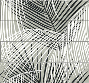 Palm Tile Ebony & Fieldstone by Seabrook Wallpaper