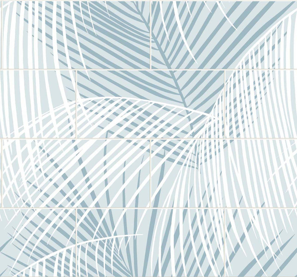 Palm Tile Summer Skies by Seabrook Wallpaper Lillian August Peel and Stick United States 40.5 25.2" 27" - Fabric Carolina -
