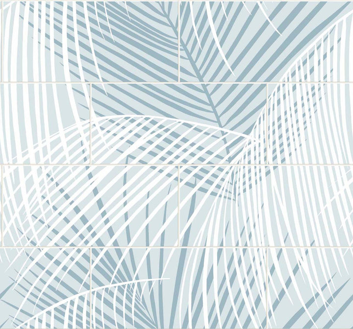 Palm Tile Summer Skies by Seabrook Wallpaper Lillian August Peel and Stick United States 40.5 25.2" 27" - Fabric Carolina -