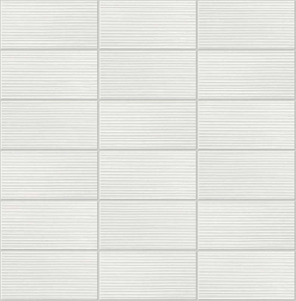 Rib Tile Morning Fog by Seabrook Wallpaper Lillian August Peel and Stick United States 30.75 25.2" 20.5" - Fabric Carolina -