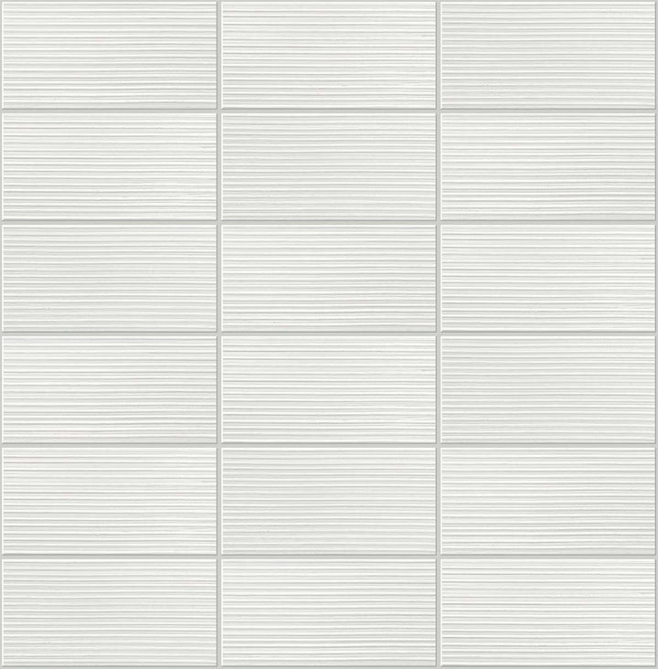 Rib Tile Morning Fog by Seabrook Wallpaper Lillian August Peel and Stick United States 30.75 25.2" 20.5" - Fabric Carolina -