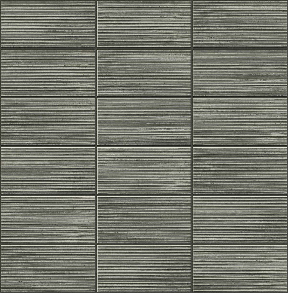 Rib Tile Charcoal by Seabrook Wallpaper Lillian August Peel and Stick United States 30.75 25.2" 20.5" - Fabric Carolina -