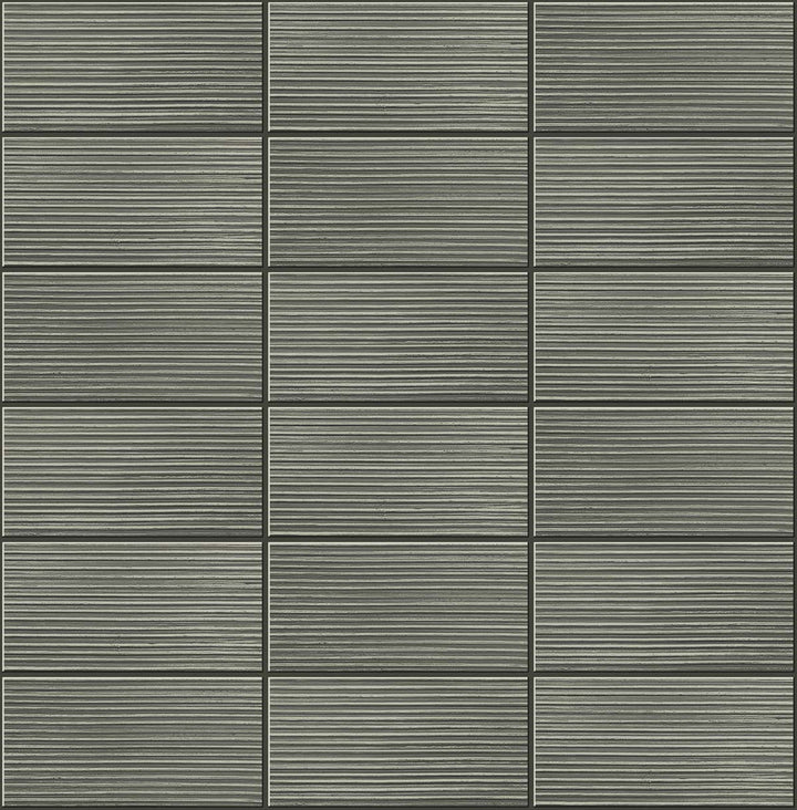 Rib Tile Charcoal by Seabrook Wallpaper Lillian August Peel and Stick United States 30.75 25.2" 20.5" - Fabric Carolina -