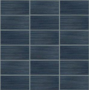 Rib Tile Denim Blue by Seabrook Wallpaper