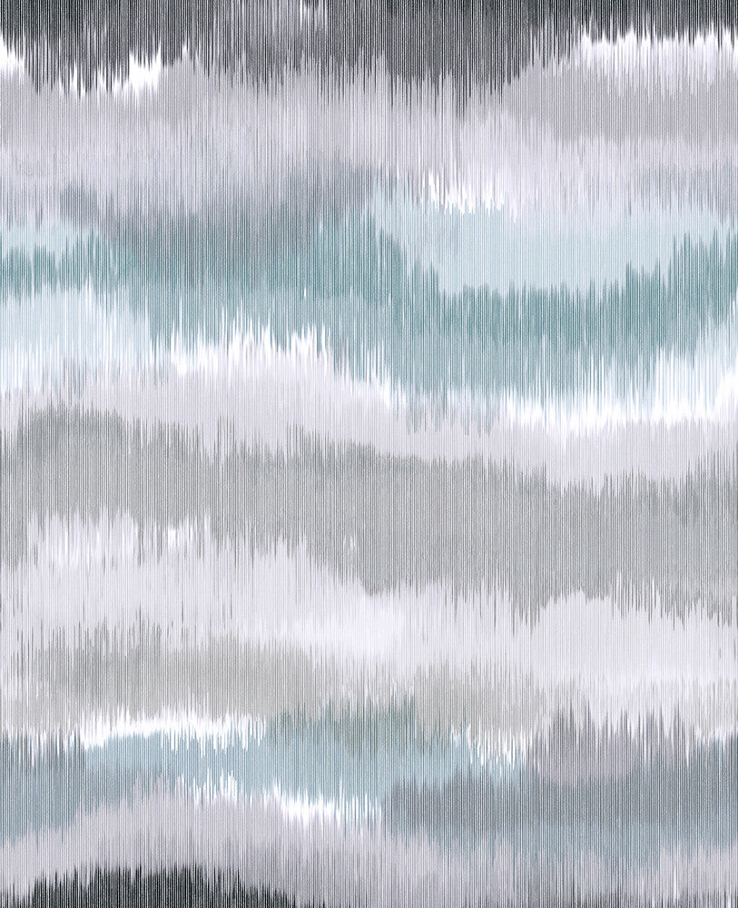 Ikat Waves Morning Fog by Seabrook Wallpaper Lillian August Peel and Stick United States 30.75 25.2" 20.5" - Fabric Carolina -