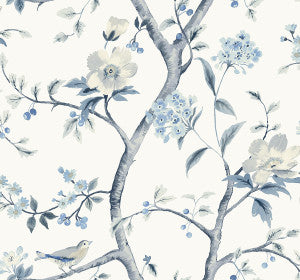 Sparrow Haven Breezy Blue by Seabrook Wallpaper