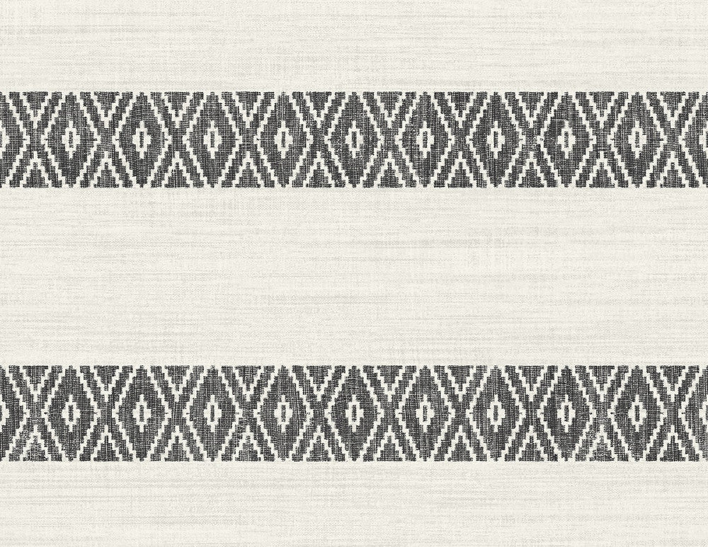 Alani Geo Stripe Charcoal by Seabrook Wallpaper Coastal Haven United States 60.75 20.87" 27" - Fabric Carolina -