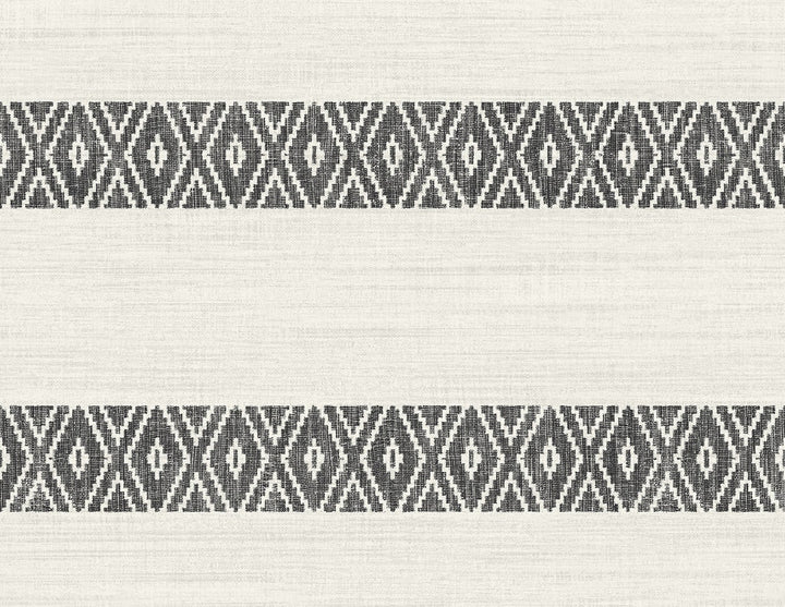Alani Geo Stripe Charcoal by Seabrook Wallpaper Coastal Haven United States 60.75 20.87" 27" - Fabric Carolina -