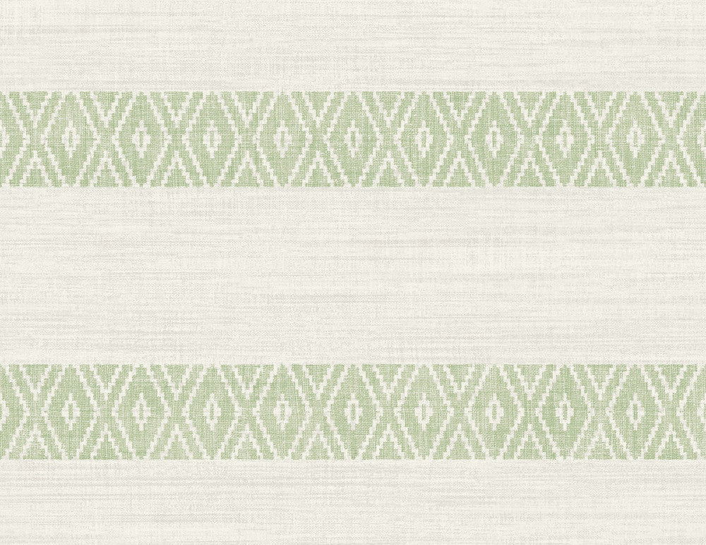 Alani Geo Stripe Aloe by Seabrook Wallpaper Coastal Haven United States 60.75 20.87" 27" - Fabric Carolina -