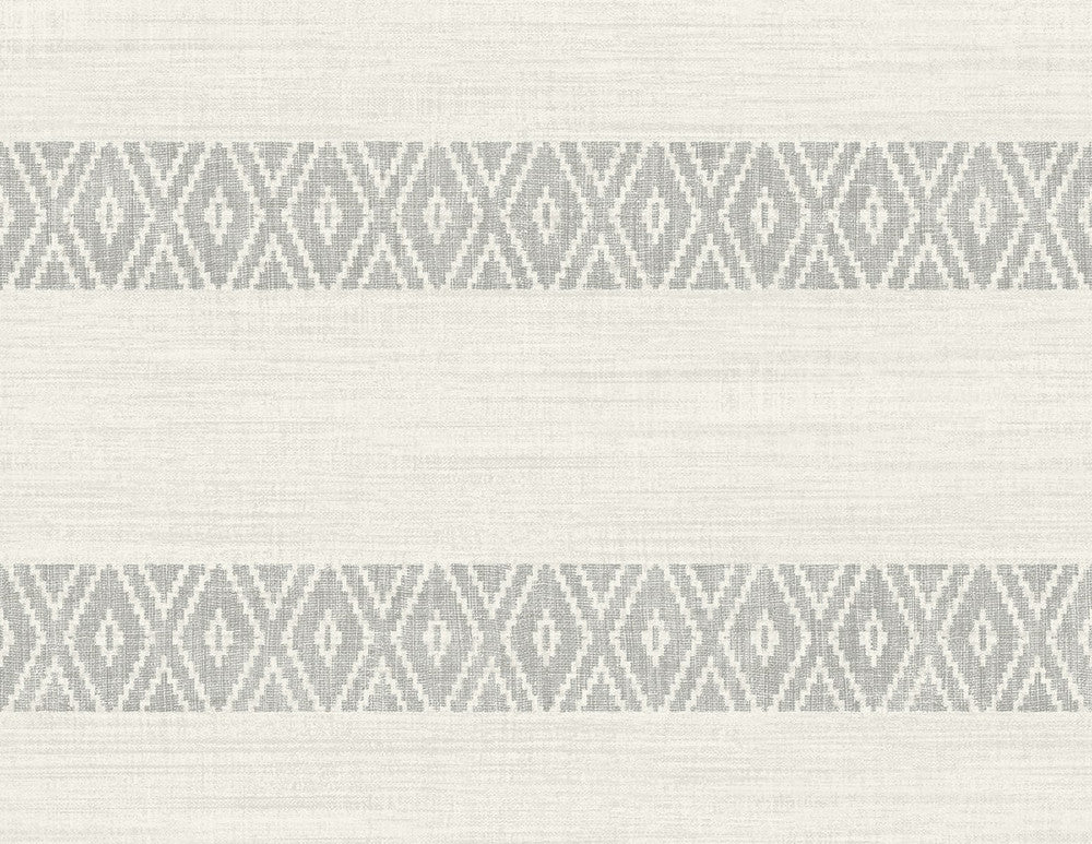 Alani Geo Stripe Fog by Seabrook Wallpaper Coastal Haven United States 60.75 20.87" 27" - Fabric Carolina -