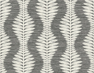 Carina Leaf Ogee Charcoal by Seabrook Wallpaper