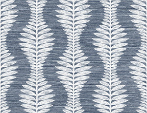 Carina Leaf Ogee Midnight Sky by Seabrook Wallpaper