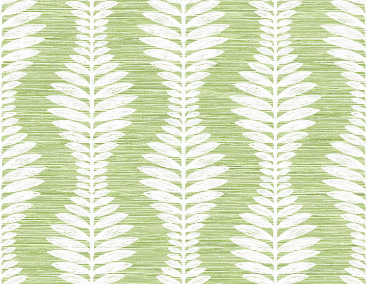 Carina Leaf Ogee Greenery by Seabrook Wallpaper Coastal Haven United States 60.75 10.5" 27" - Fabric Carolina -