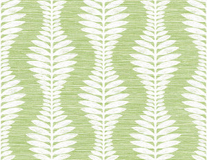 Carina Leaf Ogee Greenery by Seabrook Wallpaper