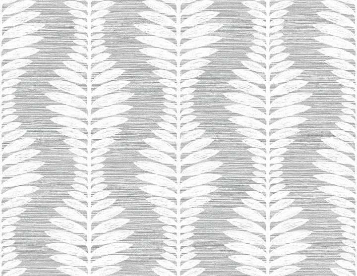 Carina Leaf Ogee Morning Fog by Seabrook Wallpaper Coastal Haven United States 60.75 10.5" 27" - Fabric Carolina -