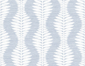 Carina Leaf Ogee Charlotte Blue by Seabrook Wallpaper