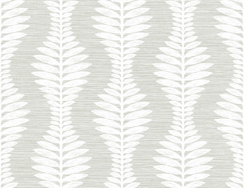 Carina Leaf Ogee Sea Salt by Seabrook Wallpaper Coastal Haven United States 60.75 10.5" 27" - Fabric Carolina -