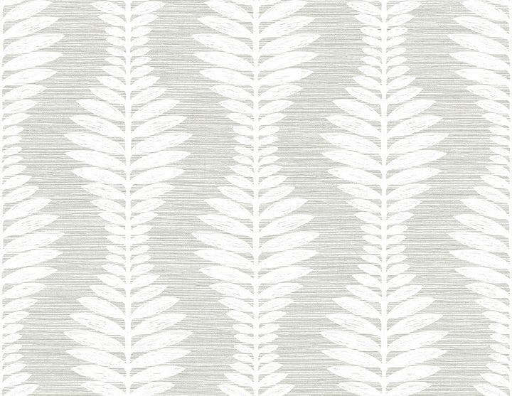 Carina Leaf Ogee Sea Salt by Seabrook Wallpaper Coastal Haven United States 60.75 10.5" 27" - Fabric Carolina -