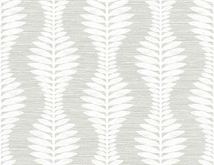 Carina Leaf Ogee Sea Salt by Seabrook Wallpaper
