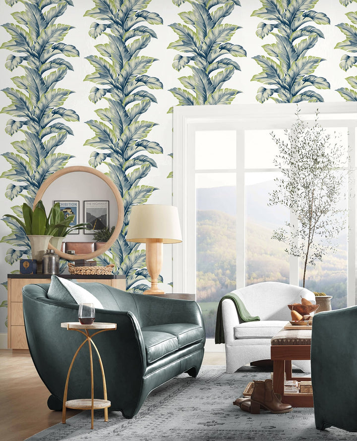 Banana Springs Deep Sea LN40602 by Lillian August Designer Wallpaper