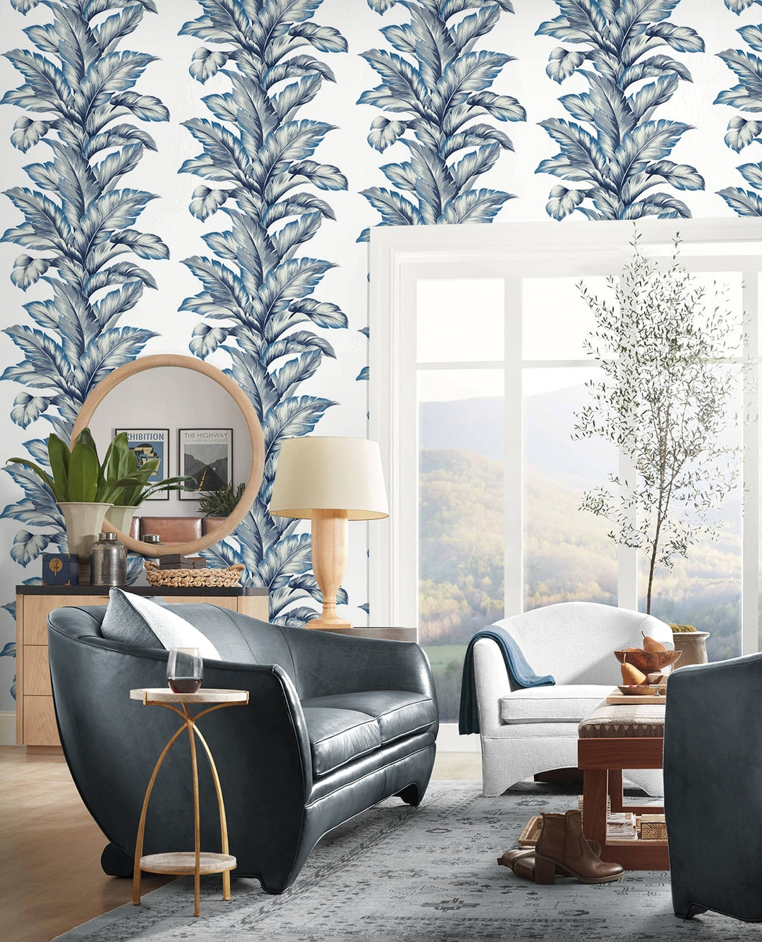 Banana Springs Coastal Blue LN40612 by Lillian August Designer Wallpaper
