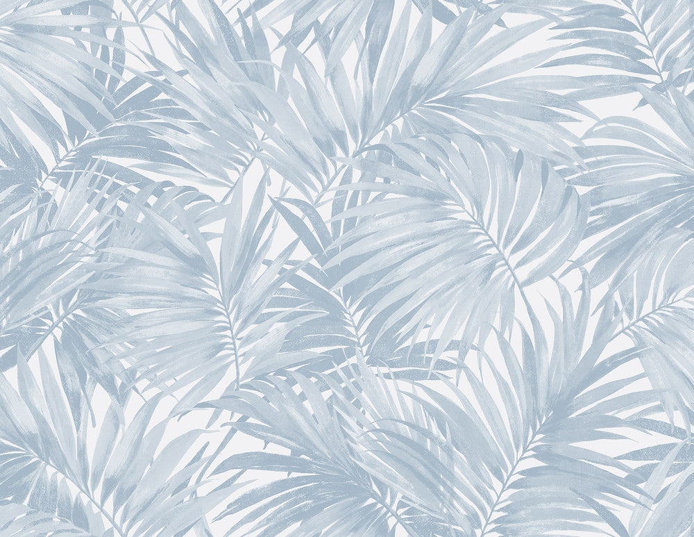 Cordelia Tossed Palms Blue Shale by Seabrook Wallpaper Coastal Haven United States 60.75 20.87" 27" - Fabric Carolina -