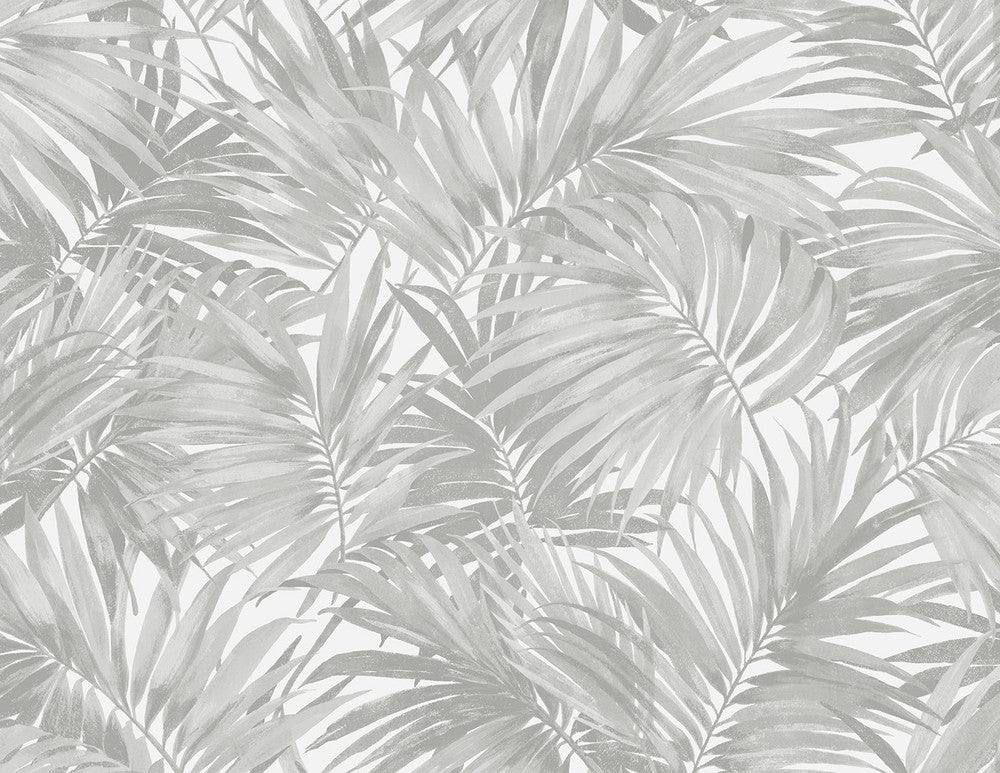 Cordelia Tossed Palms Argos Grey by Seabrook Wallpaper Coastal Haven United States 60.75 20.87" 27" - Fabric Carolina -