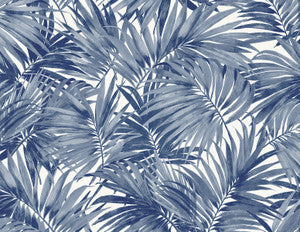 Cordelia Tossed Palms Pacific Blue by Seabrook Wallpaper