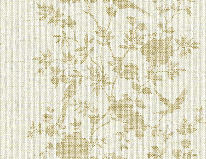 Aloha Bird Trail Golden by Seabrook Wallpaper Coastal Haven United States 60.75 20.87" 27" - Fabric Carolina -
