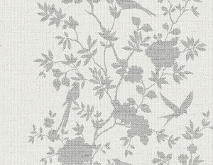 Aloha Bird Trail Heather Grey by Seabrook Wallpaper