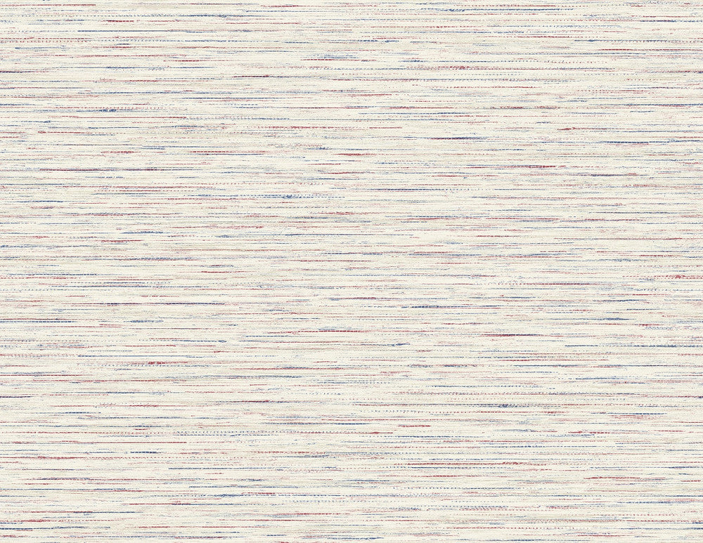 Loe Sanctuary Stria Carmine & Navy by Seabrook Wallpaper Coastal Haven United States 60.75 0" 27" - Fabric Carolina -