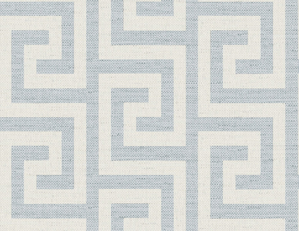 Luna Retreat Greek Key Skylight by Seabrook Wallpaper Coastal Haven United States 60.75 5.2" 27" - Fabric Carolina -