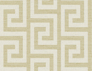 Luna Retreat Greek Key Golden by Seabrook Wallpaper