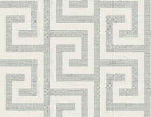 Luna Retreat Greek Key Pewter by Seabrook Wallpaper