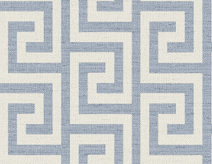 Luna Retreat Greek Key Blue Lake by Seabrook Wallpaper