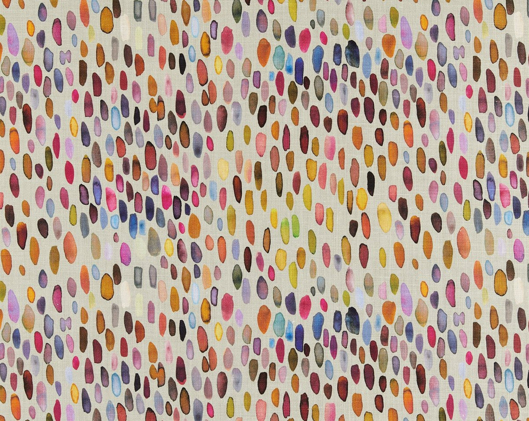 Jamboree Linen Print Magenta / Multi LO50960002 by Grey Watkins Designer Fabric