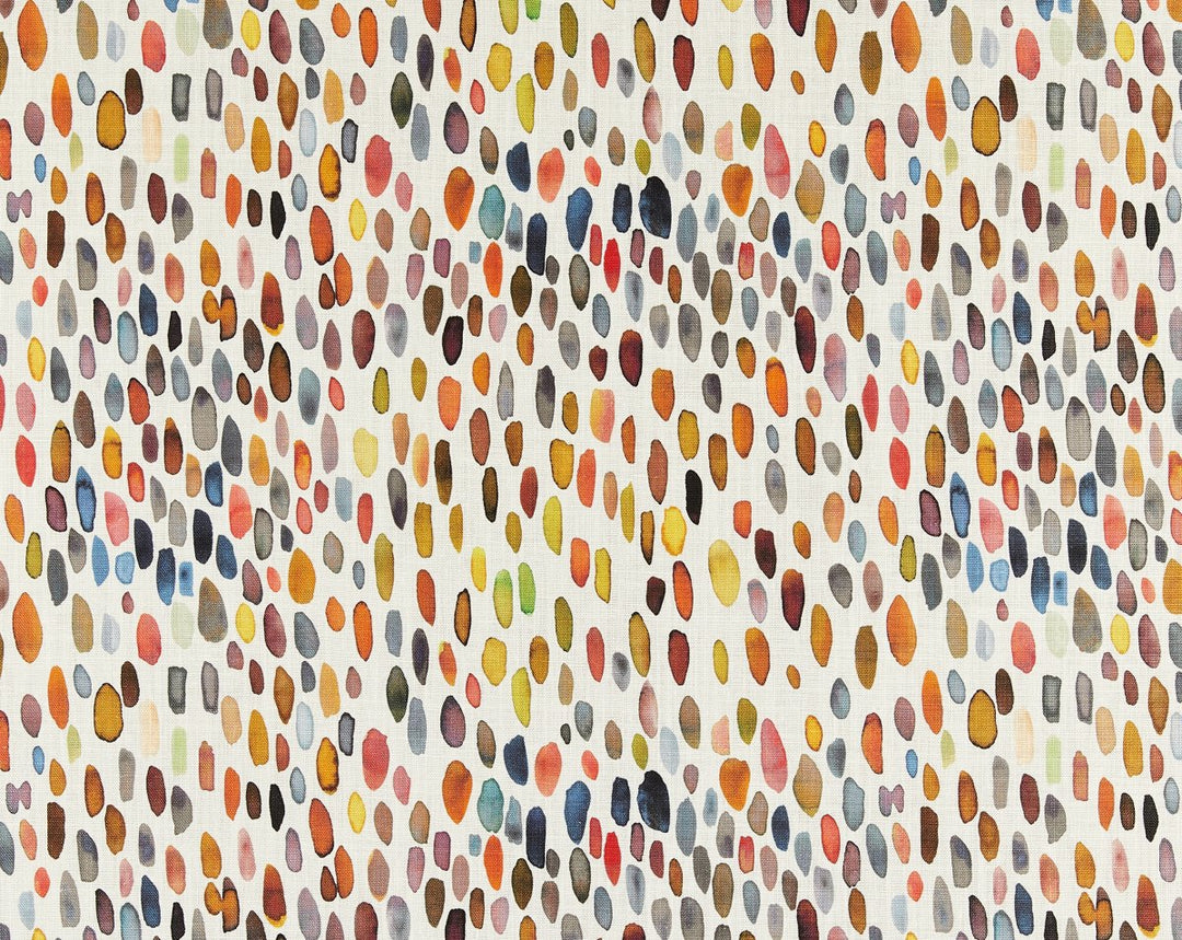 Jamboree Linen Print Blue / Multi LO50960003 by Grey Watkins Designer Fabric