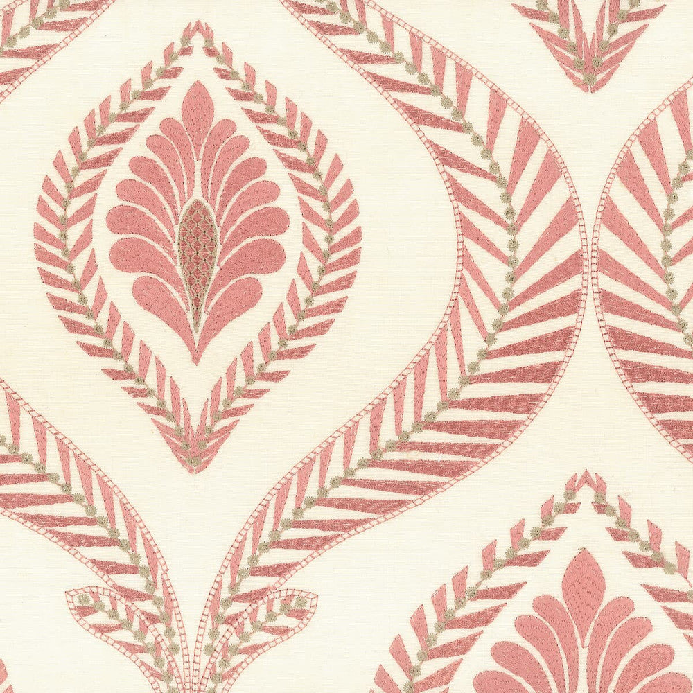 Loretta 1 Coral by Stout Fabric EMBROIDERY IV 100%COT %BEMB INDIA </p><p>Repeat: 15.125 51.5 in - Fabric Carolina -