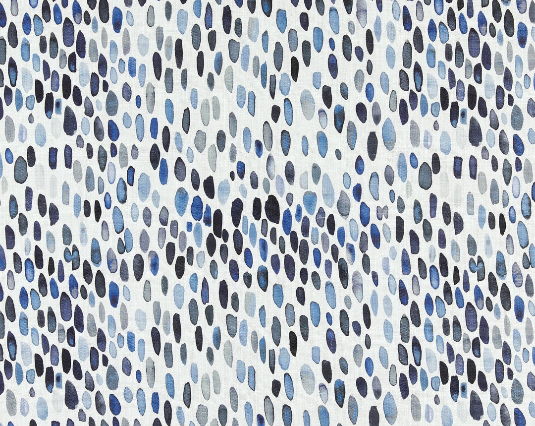 Jamboree Linen Print Blues LO50960004 by Grey Watkins Designer Fabric