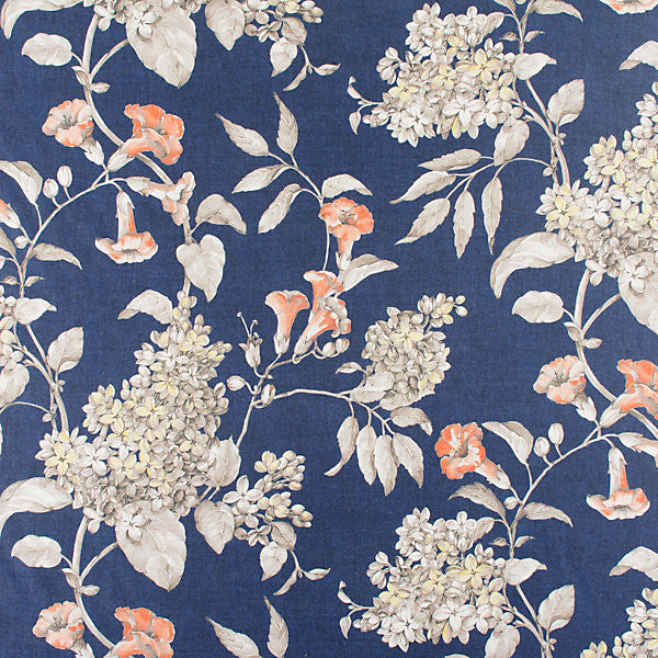 Merrimon/Navy MERR-002 by Grey Watkins Fabric SKETCHPAD 100% LINEN AUSTRIA MEDIUM DUTY Horizontal: 28.5" and Vertical: 28" 56" - Fabric Carolina -