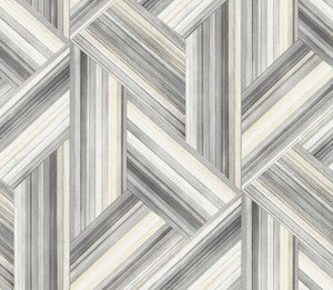 Geo Inlay Cove Gray and Carrara by Seabrook Wallpaper