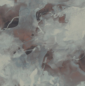 Notch Trowel Abstract Garnet and Deep Sea by Seabrook Wallpaper