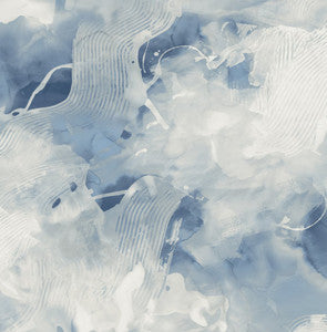 Notch Trowel Abstract Blue Lake and Frost by Seabrook Wallpaper