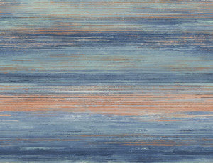 Sunset Stripes Blueberry and Vermillion Orange by Seabrook Wallpaper