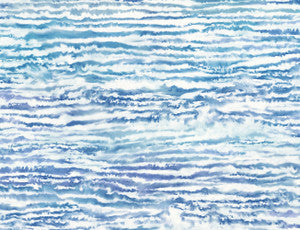 Watercolor Waves French Navy and Aqua by Seabrook Wallpaper