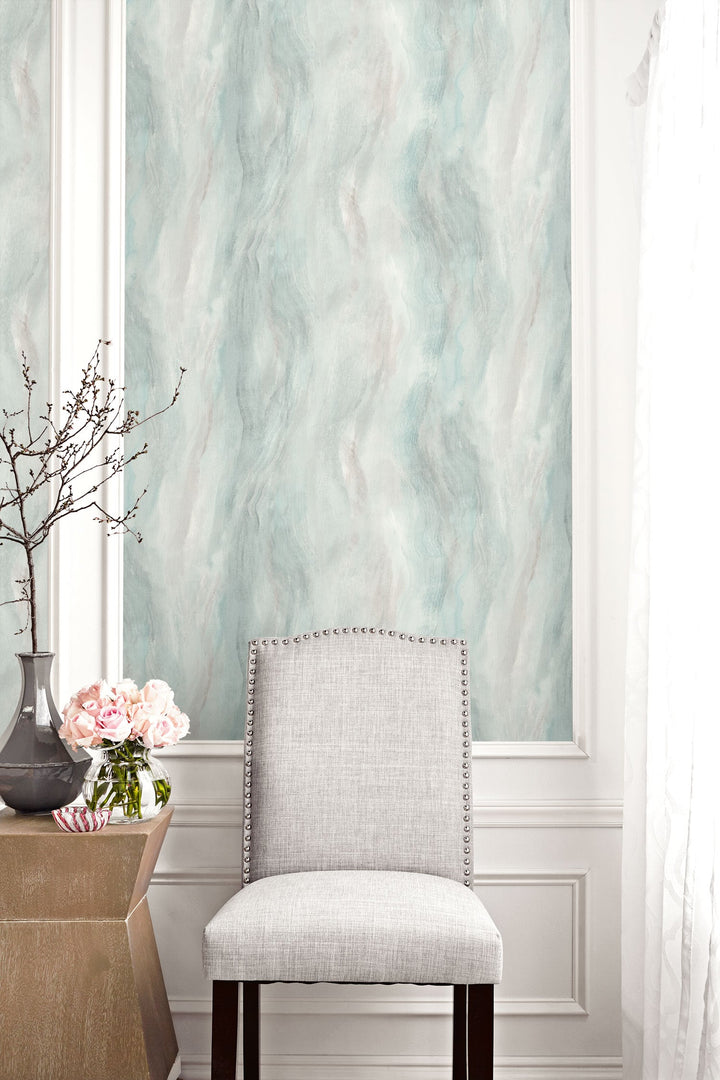 Smoke Texture Embossed Vinyl Polar Ice LW50912 by Seabrook Designs Designer Wallpaper