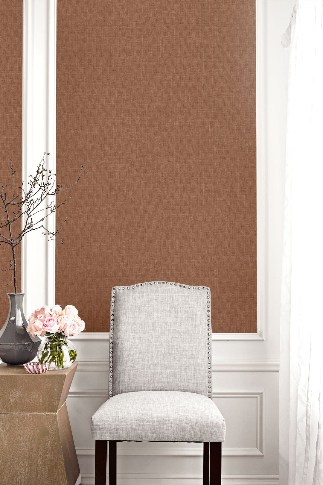 Hopsack Embossed Vinyl Copper Penny LW51125 by Seabrook Designs Designer Wallpaper